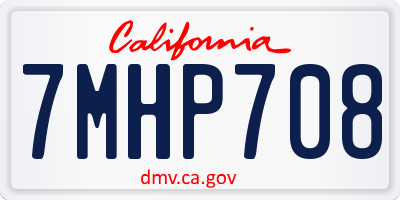 CA license plate 7MHP708