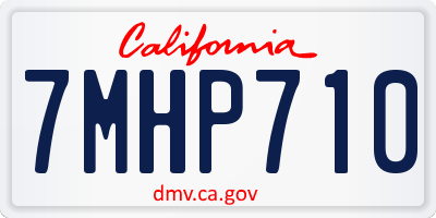CA license plate 7MHP710