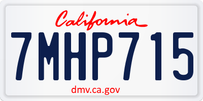CA license plate 7MHP715