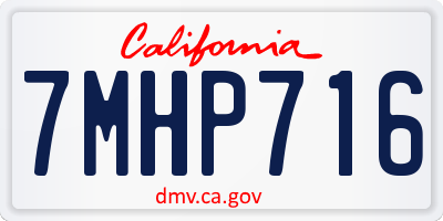 CA license plate 7MHP716