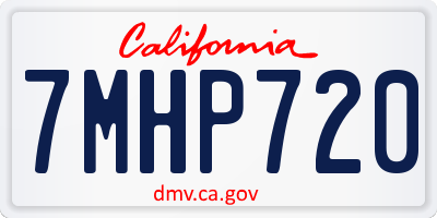 CA license plate 7MHP720