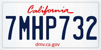 CA license plate 7MHP732