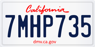CA license plate 7MHP735