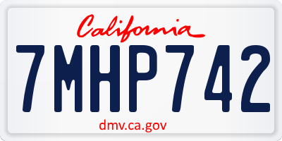 CA license plate 7MHP742