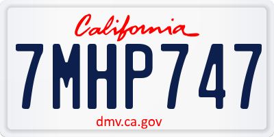CA license plate 7MHP747