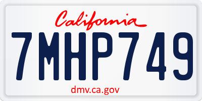 CA license plate 7MHP749