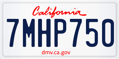 CA license plate 7MHP750