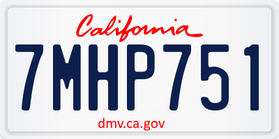 CA license plate 7MHP751