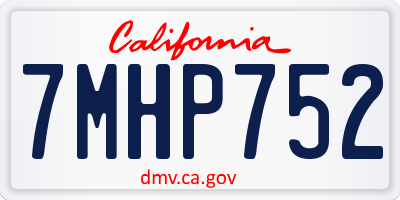 CA license plate 7MHP752