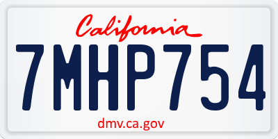 CA license plate 7MHP754