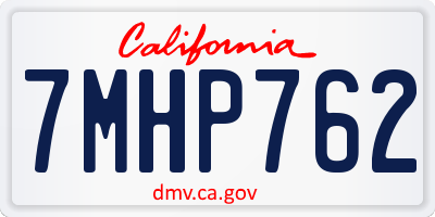 CA license plate 7MHP762