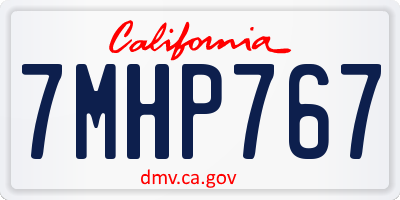 CA license plate 7MHP767