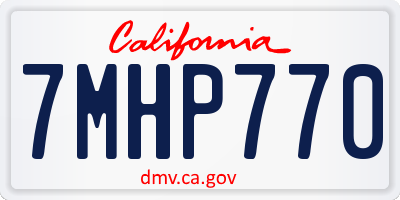CA license plate 7MHP770