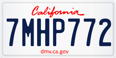 CA license plate 7MHP772