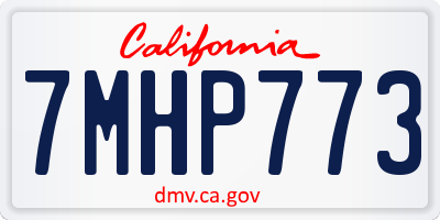 CA license plate 7MHP773