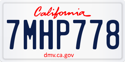 CA license plate 7MHP778