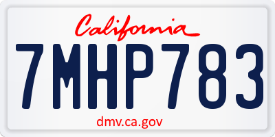CA license plate 7MHP783