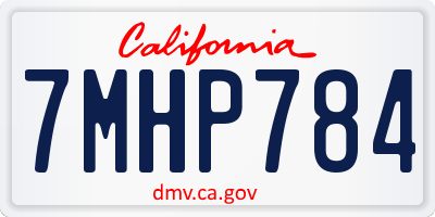 CA license plate 7MHP784