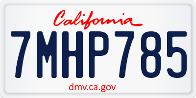 CA license plate 7MHP785