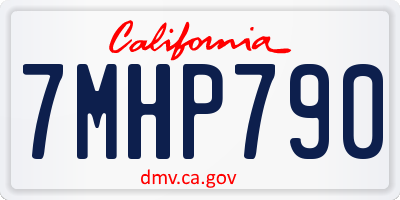 CA license plate 7MHP790