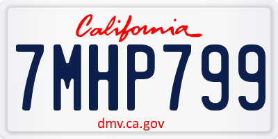 CA license plate 7MHP799