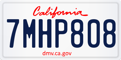CA license plate 7MHP808
