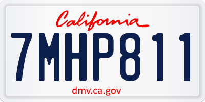 CA license plate 7MHP811