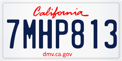 CA license plate 7MHP813