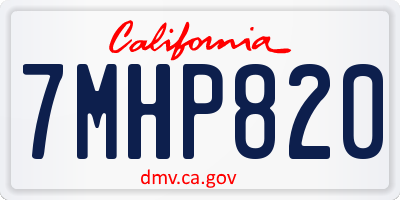 CA license plate 7MHP820