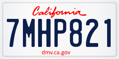 CA license plate 7MHP821