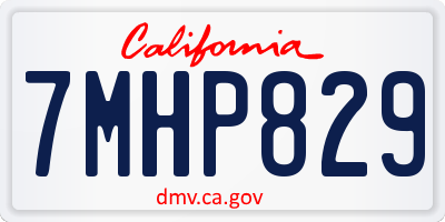 CA license plate 7MHP829