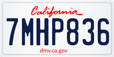 CA license plate 7MHP836