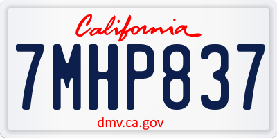 CA license plate 7MHP837