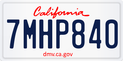 CA license plate 7MHP840