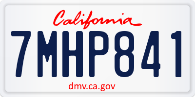 CA license plate 7MHP841