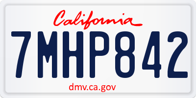 CA license plate 7MHP842