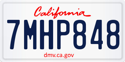 CA license plate 7MHP848