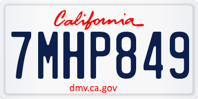CA license plate 7MHP849