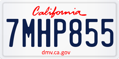 CA license plate 7MHP855