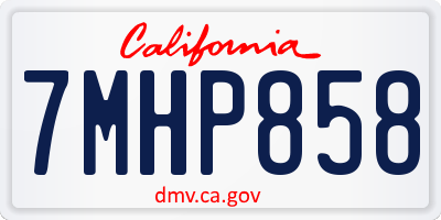 CA license plate 7MHP858