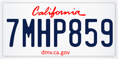 CA license plate 7MHP859