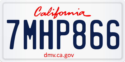 CA license plate 7MHP866
