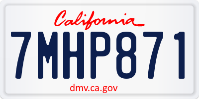 CA license plate 7MHP871