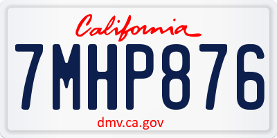 CA license plate 7MHP876