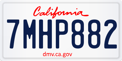 CA license plate 7MHP882