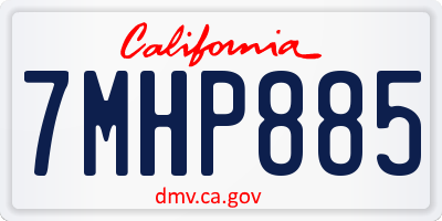 CA license plate 7MHP885