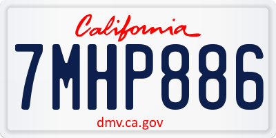 CA license plate 7MHP886