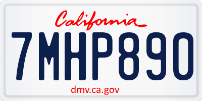 CA license plate 7MHP890