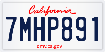 CA license plate 7MHP891