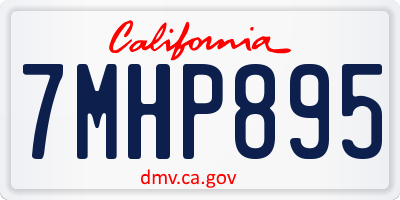 CA license plate 7MHP895